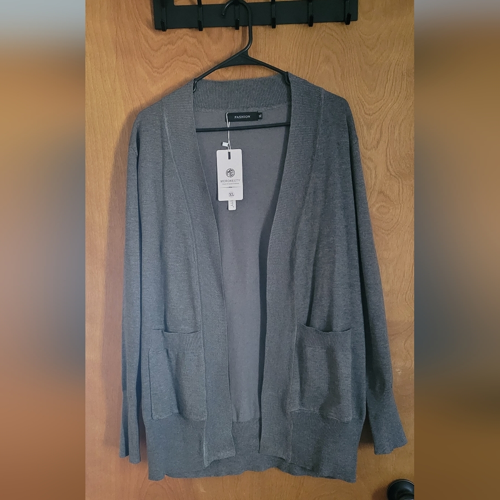 NWT Women's Open Front Casual Knit Cardigan Long Sleeve Sweater Coat